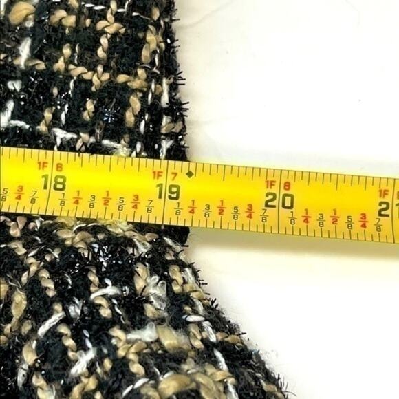 Christopher & Banks Tweed Blazer Jacket with Metallic Black Threads Size M - Picture 11 of 12